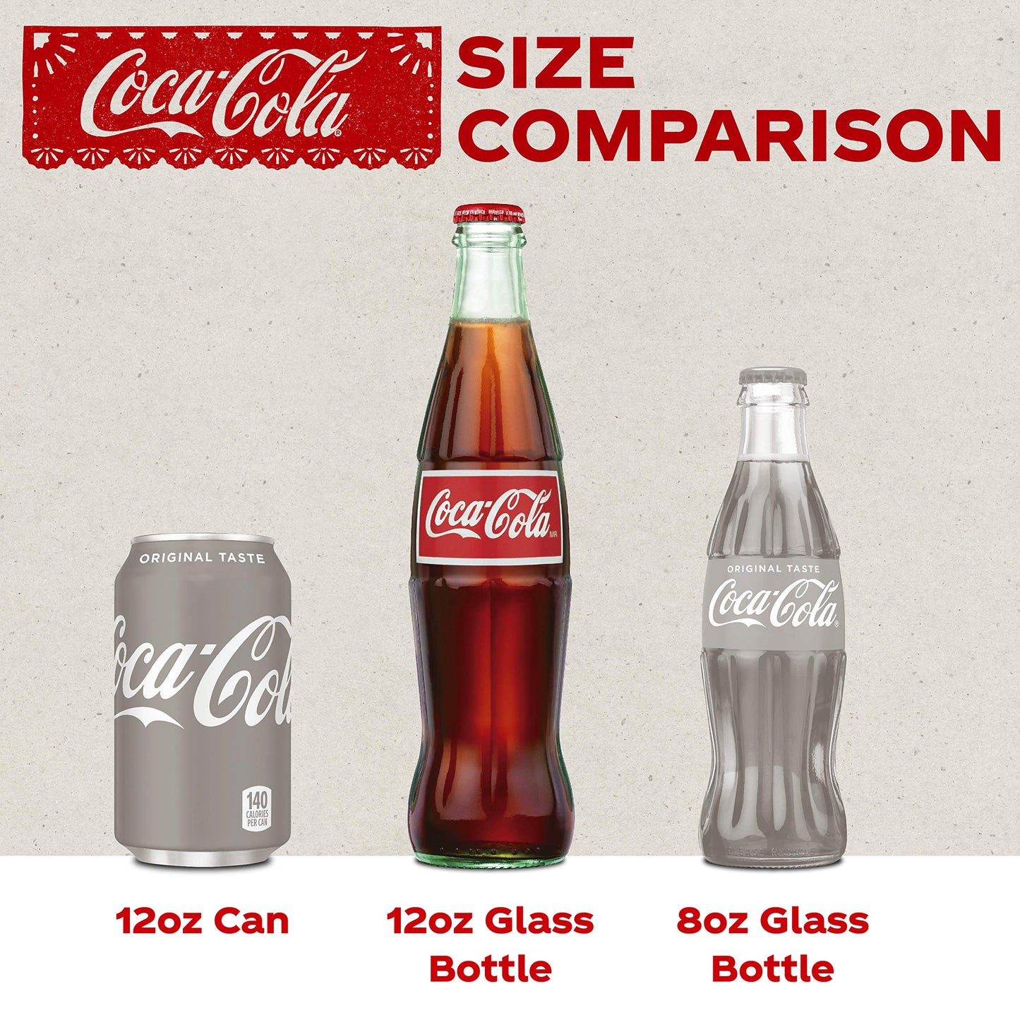 Mexican Coke Fiesta Pack, 12 fl oz Glass Bottles, 12 Pack