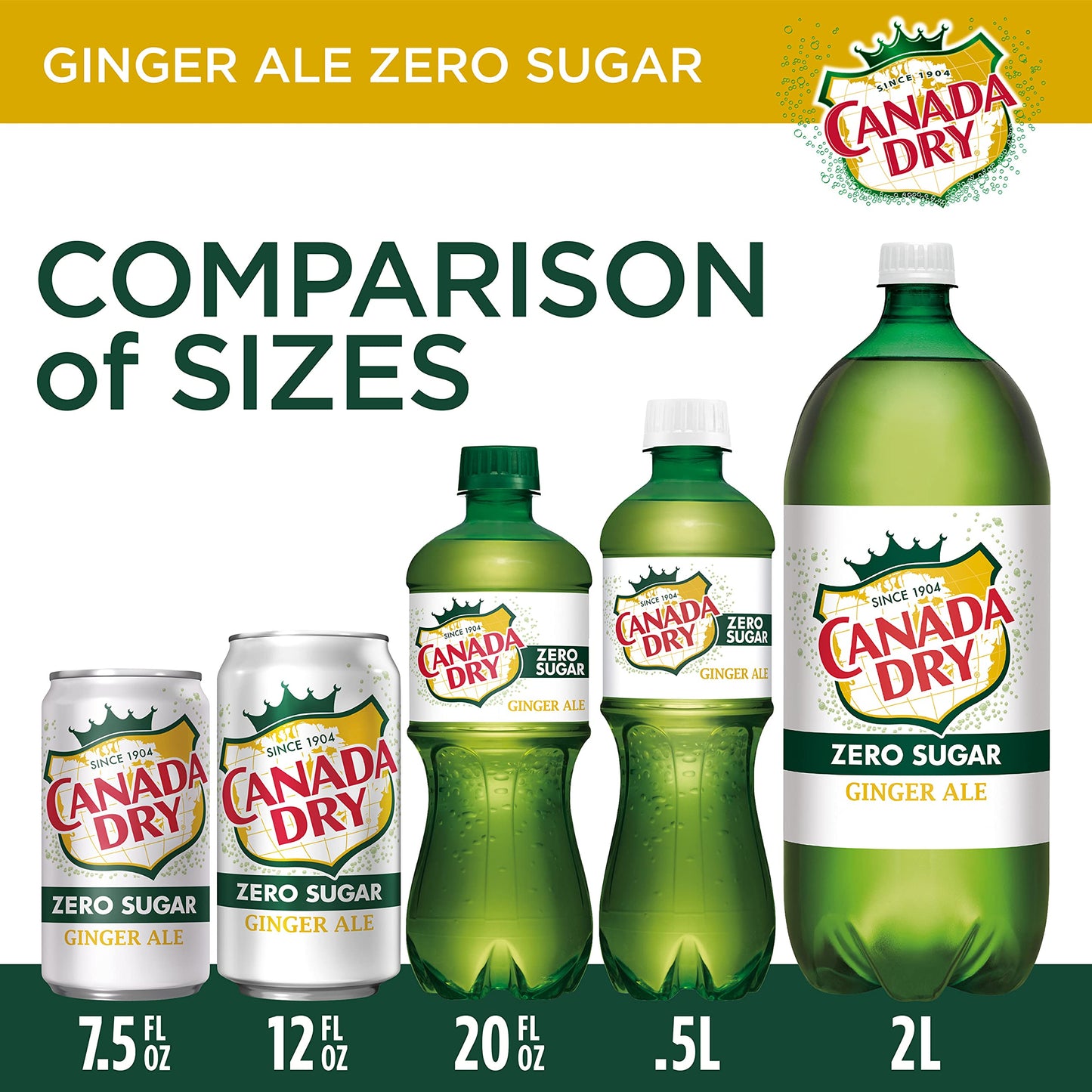 Canada Dry Zero Sugar Ginger Ale Soda, 12 fl oz cans, 12 pack