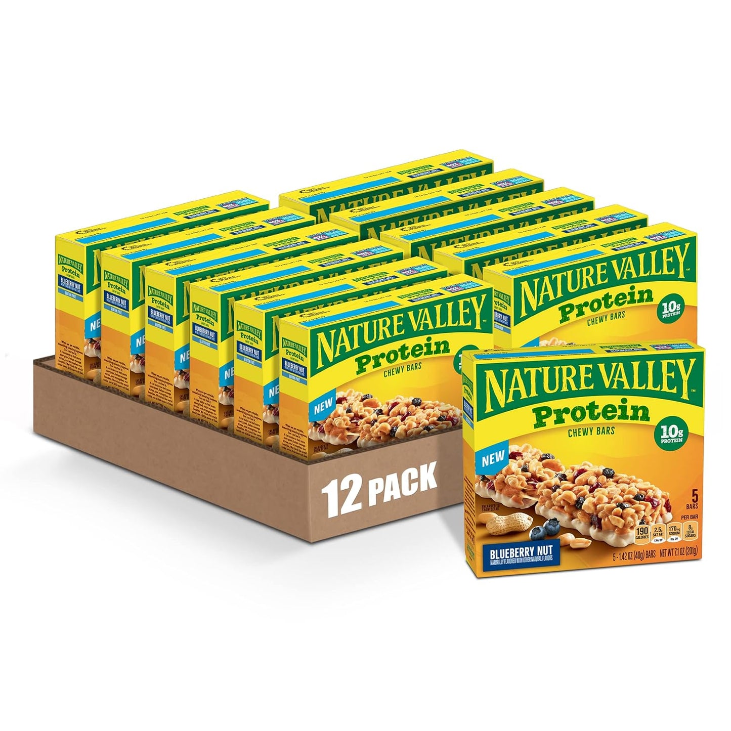 Nature Valley Chewy Protein Granola Bars, Peanut Butter Dark Chocolate, 10 Bars, 14.2 OZ
