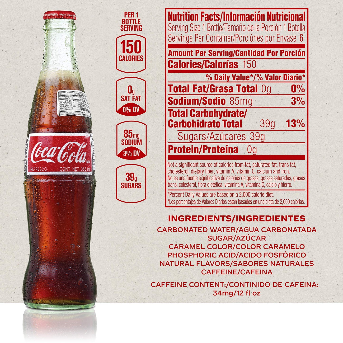 Mexican Coke Fiesta Pack, 12 fl oz Glass Bottles, 12 Pack