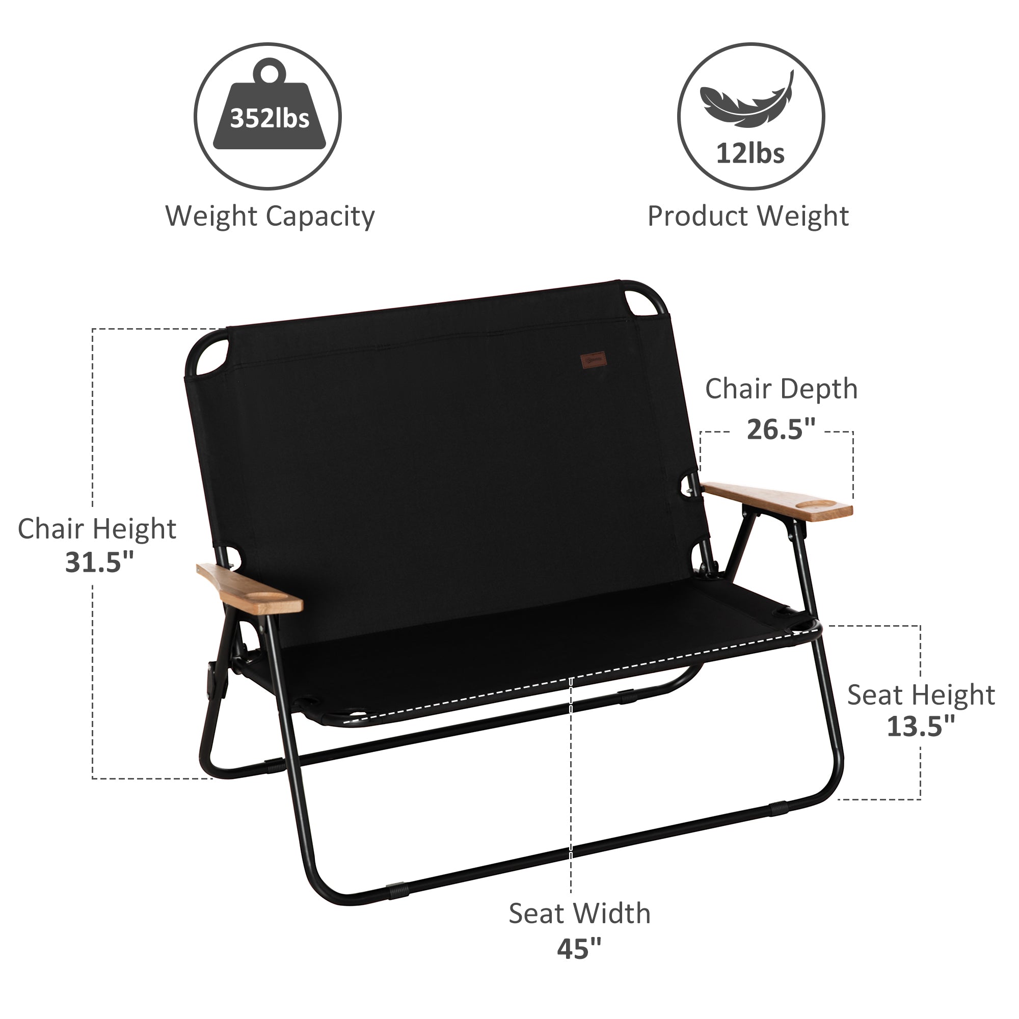 Double Folding Camping Chair