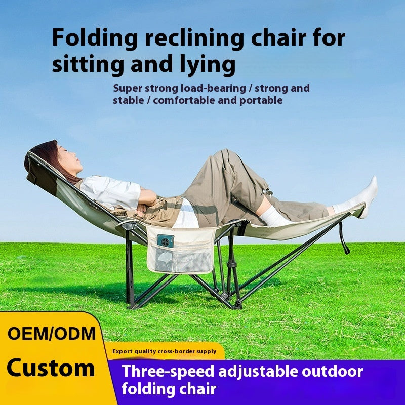 Outdoor Folding Chair Heightened Camping Chair Portable Adjustable