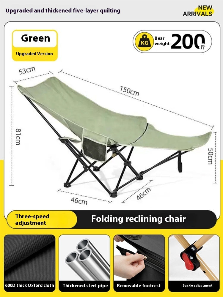 Outdoor Folding Chair Heightened Camping Chair Portable Adjustable