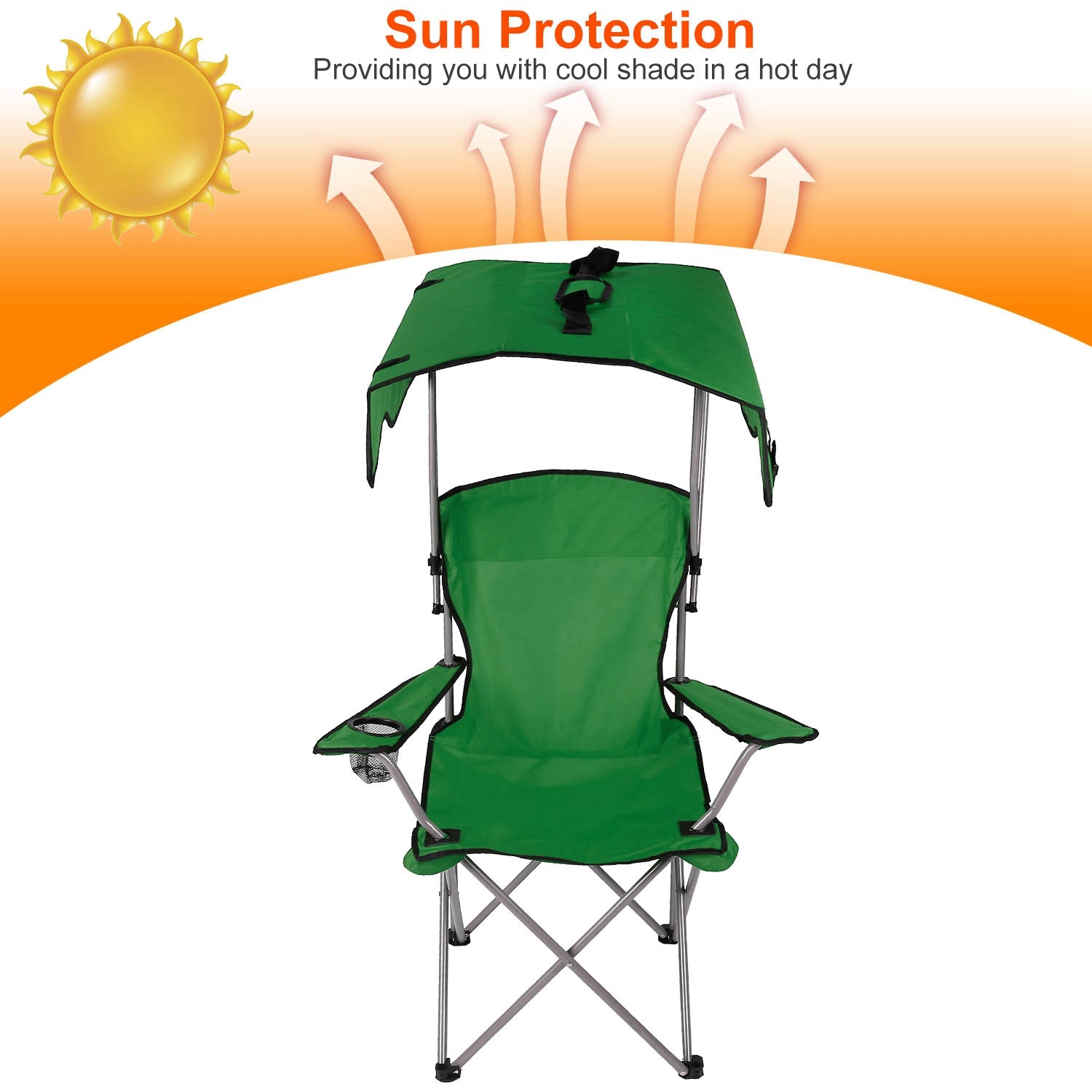 Camping Chair With Sunshade, Foldable Portable Rain Shelter Chair, Supports 330LBS, Banned On Walmart Platform