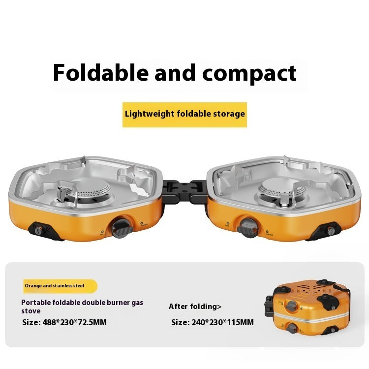 Outdoor Portable Gas Stove Portable Double-headed Folding Camping Stove