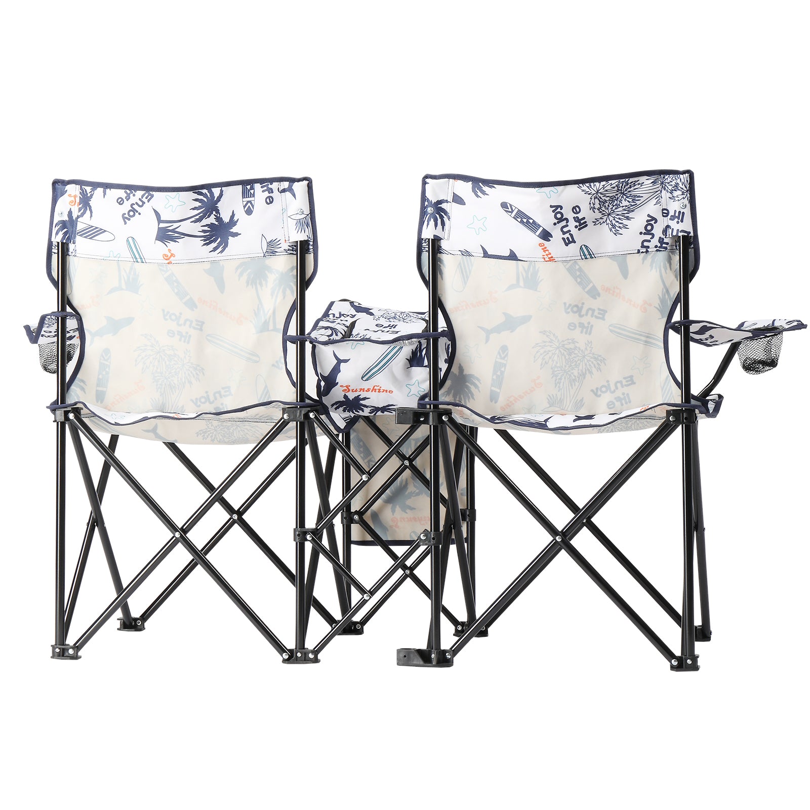 59x19.6x31in, Coconut Tree Pattern, Fishing Chair With Parasol, Camping Chairs